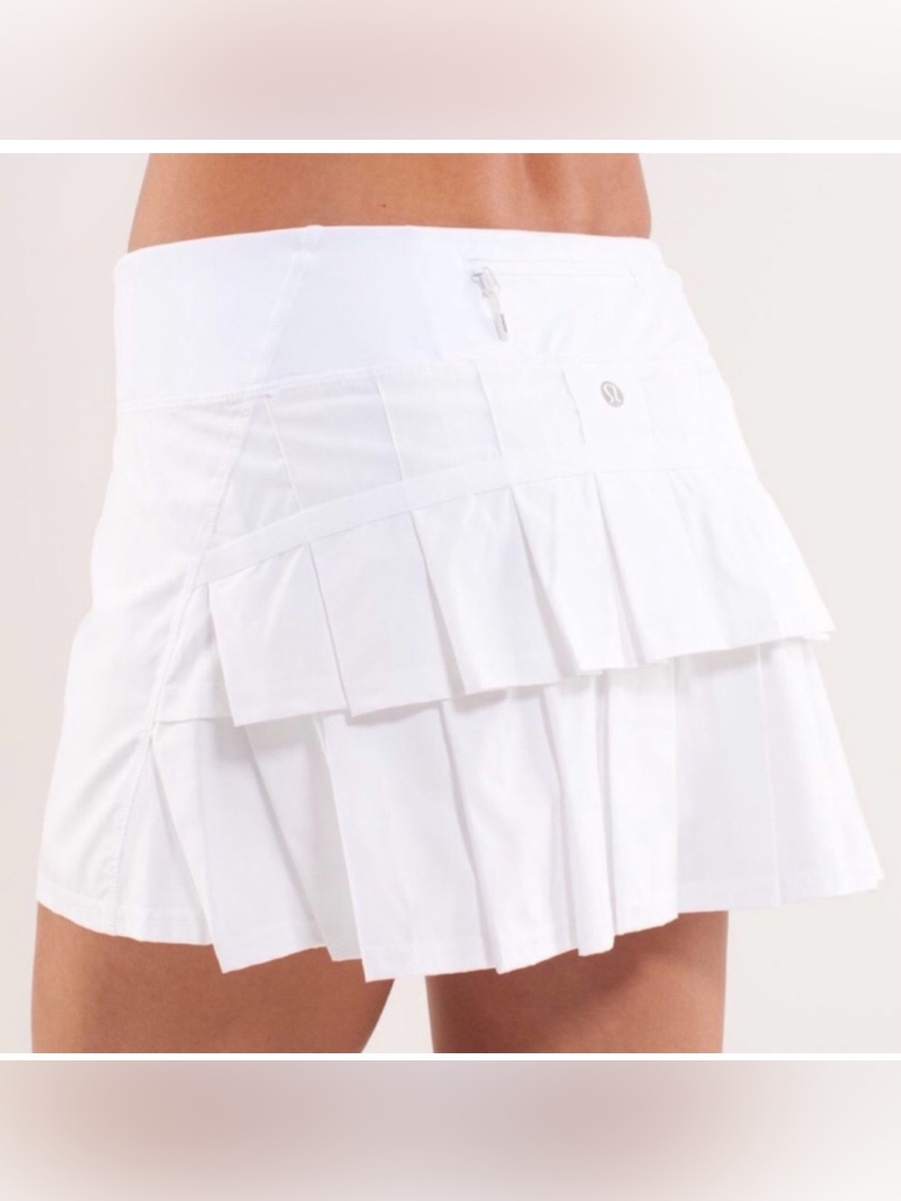Lululemon Pace Setter White Skort Ruffle Sz 8 Pickleball Tennis Prep Golf run